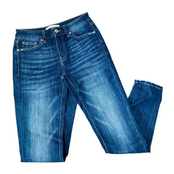 Kancan Mid Rise Super Skinny Dark Wash Jeans Size 7/27 - Picture 11 of 15